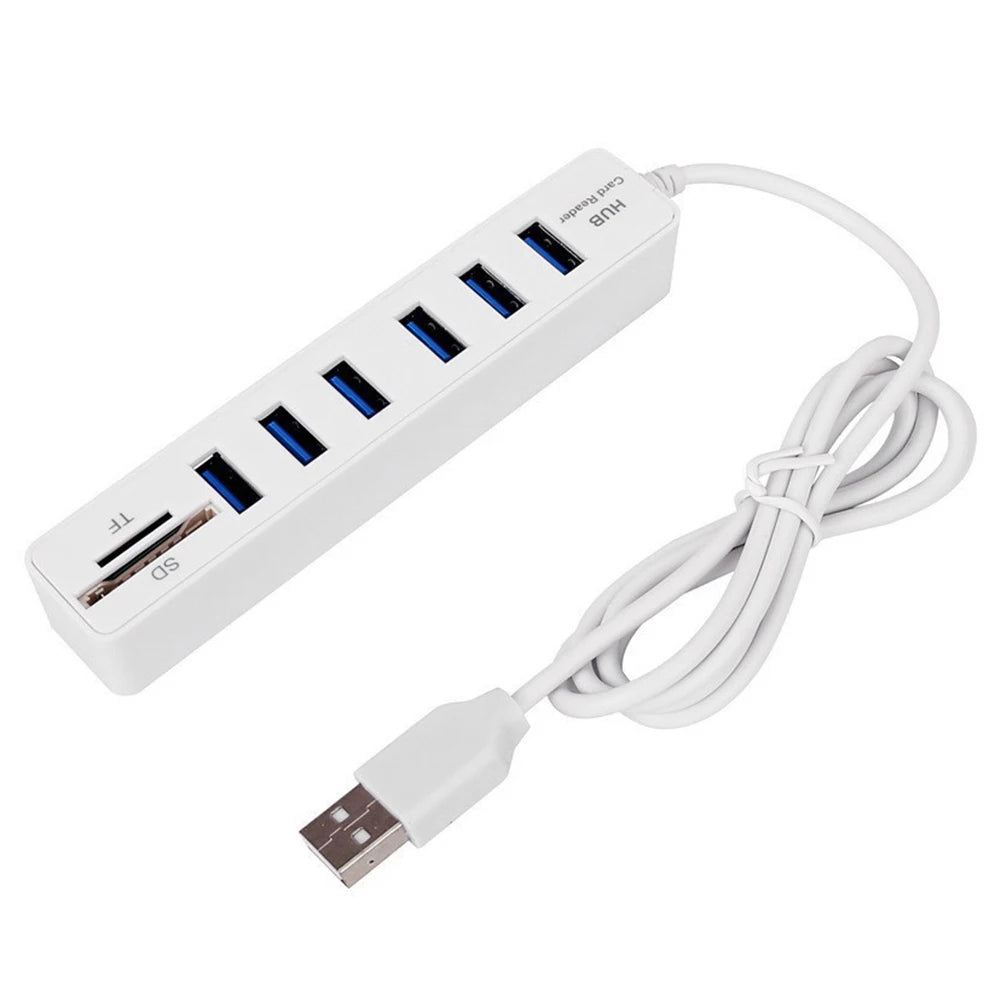 CM***Hub Multi Splitter Port / High Speed Transmission / USB 6 Port Memory TF Docking Station Plug and Play for Mobile Hard Drive