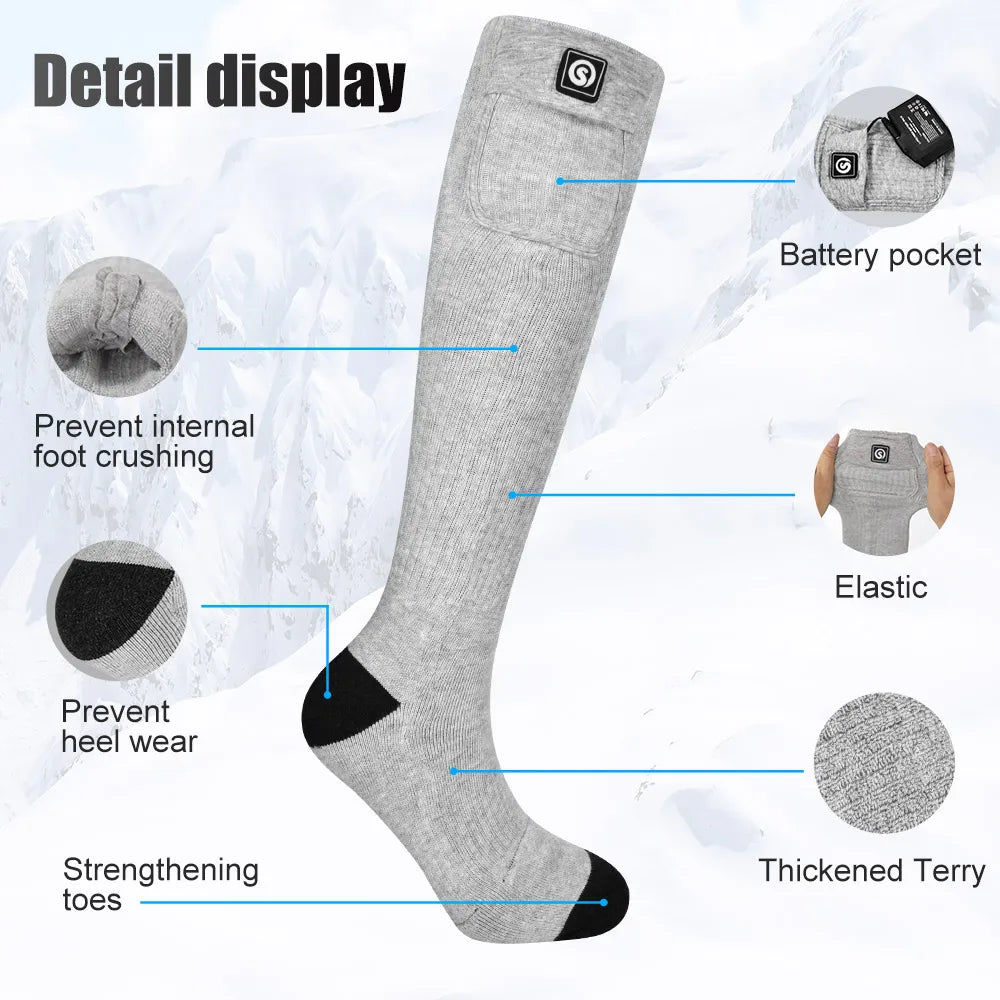 **Savior Heat / Battery Electric Heated Socks For Men / Winter Warm Outdoor Sports / Rechargeable Thermal Socks / Women For Cycling
