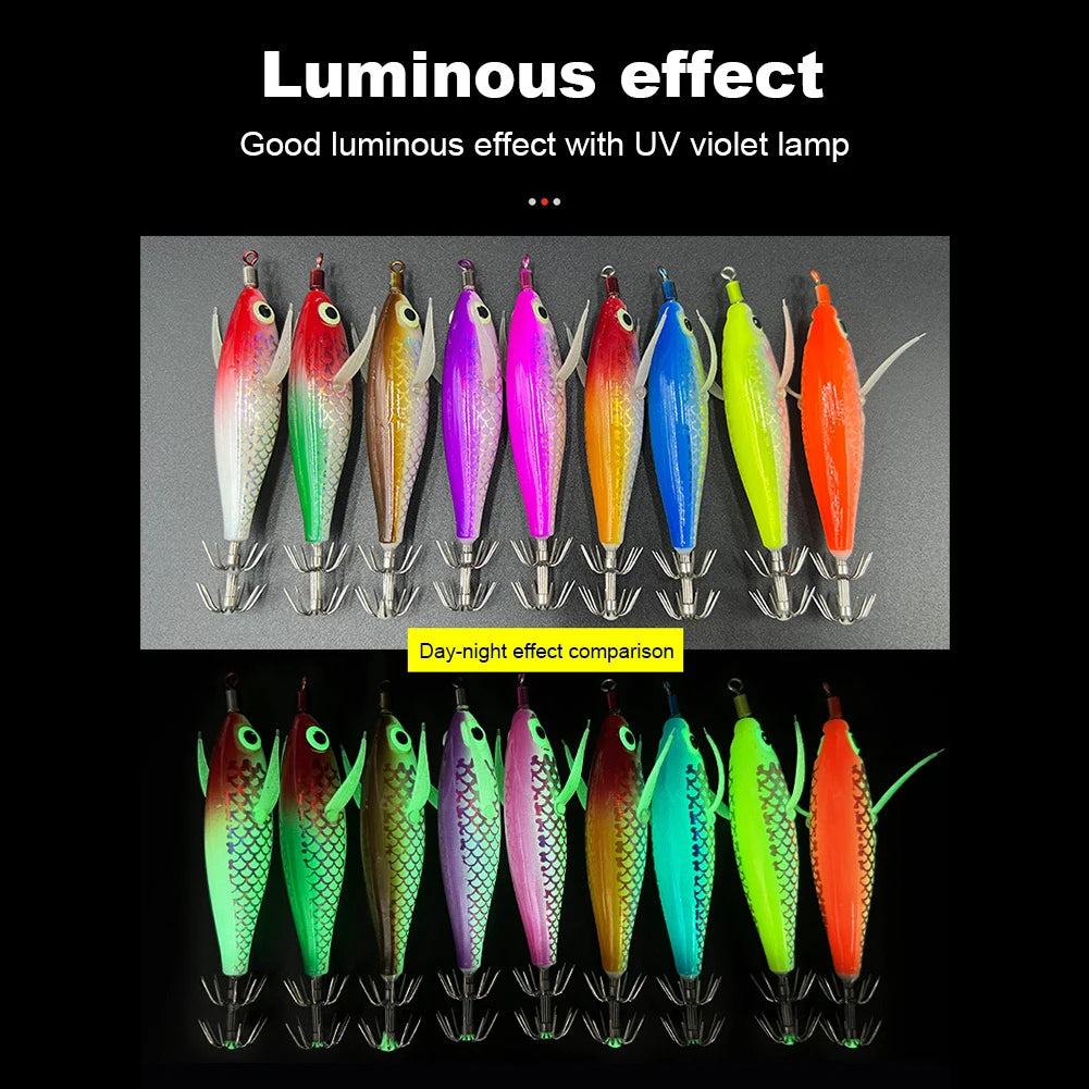 Luminous Squid Hook  /  Cuttlefish  / Attracting Lure  / Double Hook /  Glow In The Dark  / Squid Bait  / Fake Octopus Bait for Octopus Squid