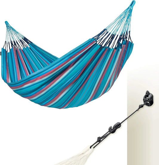 XL Classic Hammock & Mount, Walls Ceilings Beams Suspension Kit - Indoor Outdoor Hammock Swing