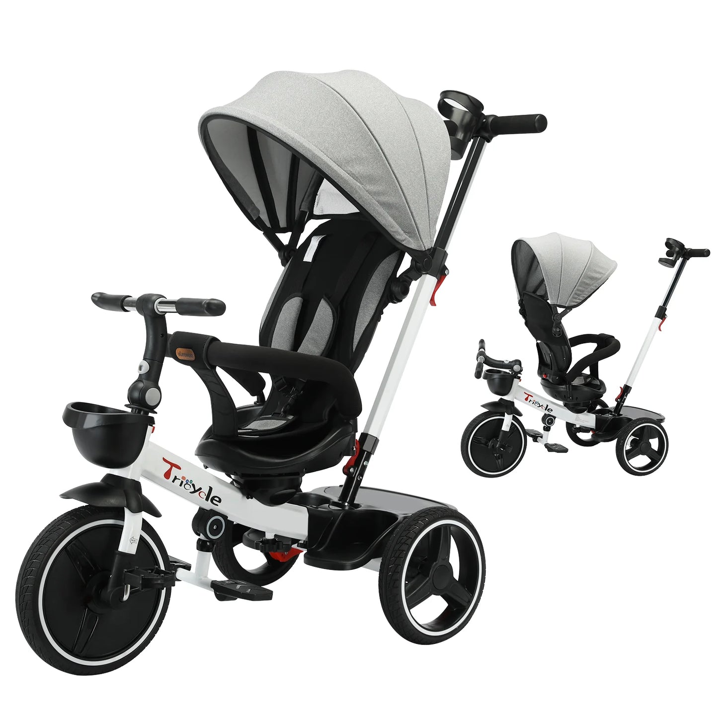 5 in1 Baby Stroller /  Tricycle /  Ride Bike /  5-in-1 /  Adjustable Canopy / Sitting & Lying Down /  Training Wheels /  Easy to Assemble and Disassemble