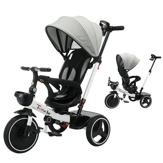 5 in1 Baby Stroller /  Tricycle /  Ride Bike /  5-in-1 /  Adjustable Canopy / Sitting & Lying Down /  Training Wheels /  Easy to Assemble and Disassemble