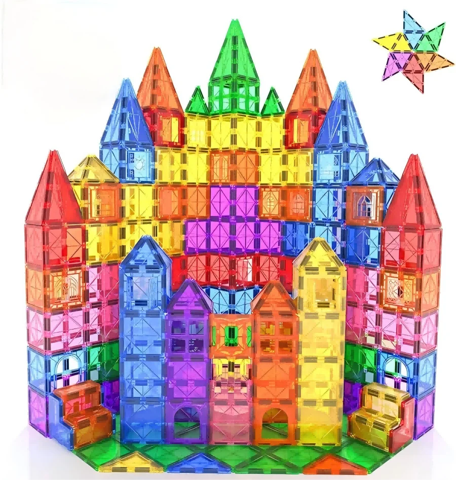 118 PCS Magnetic Tiles /  Magnet Building Blocks /  Kids Toys  /  Ages 3-12  /  STEM Educational Construction Toys /  Toddlers