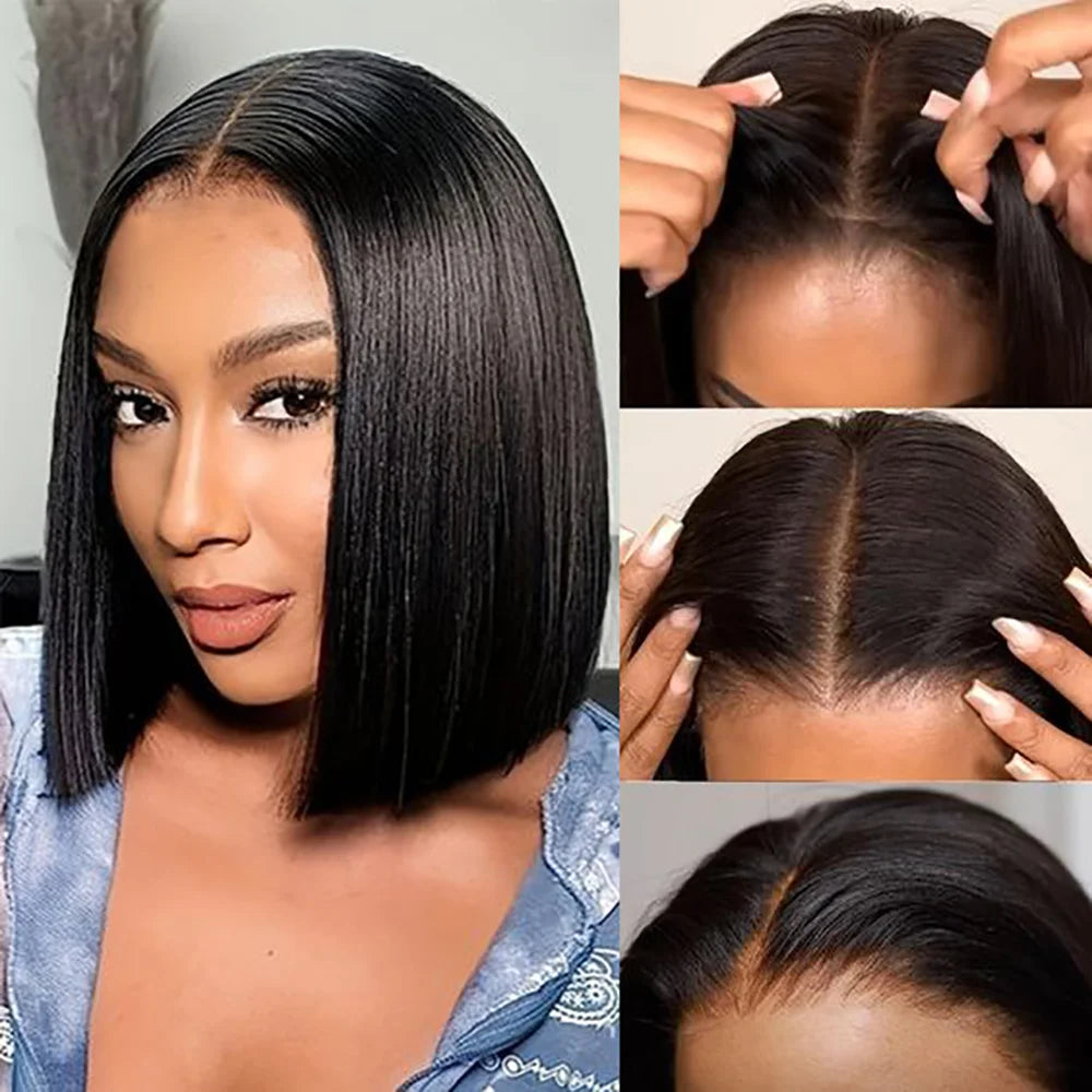 Bob Wig  /  Human Hair  /  13x4 Frontal Lace Wigs for Black Women  /  HD Bob Lace Front Wigs /  Human Hair / Glue less Wigs  /  Pre Plucked Wig
