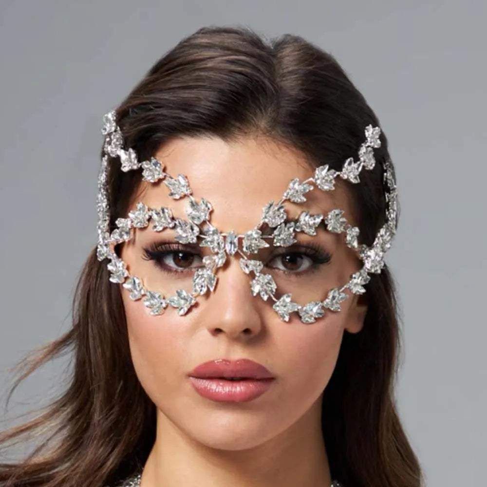Carnival Mask  /  Full Face Decoration  /  Women Designer Rhinestone  /  Halloween  /  Fashion  /  Hair Jewelry /  Wedding /  Crystals /  Party