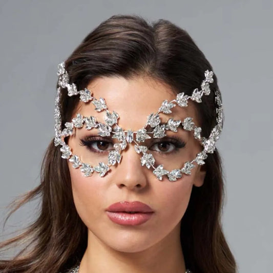 Carnival Mask  /  Full Face Decoration  /  Women Designer Rhinestone  /  Halloween  /  Fashion  /  Hair Jewelry /  Wedding /  Crystals /  Party