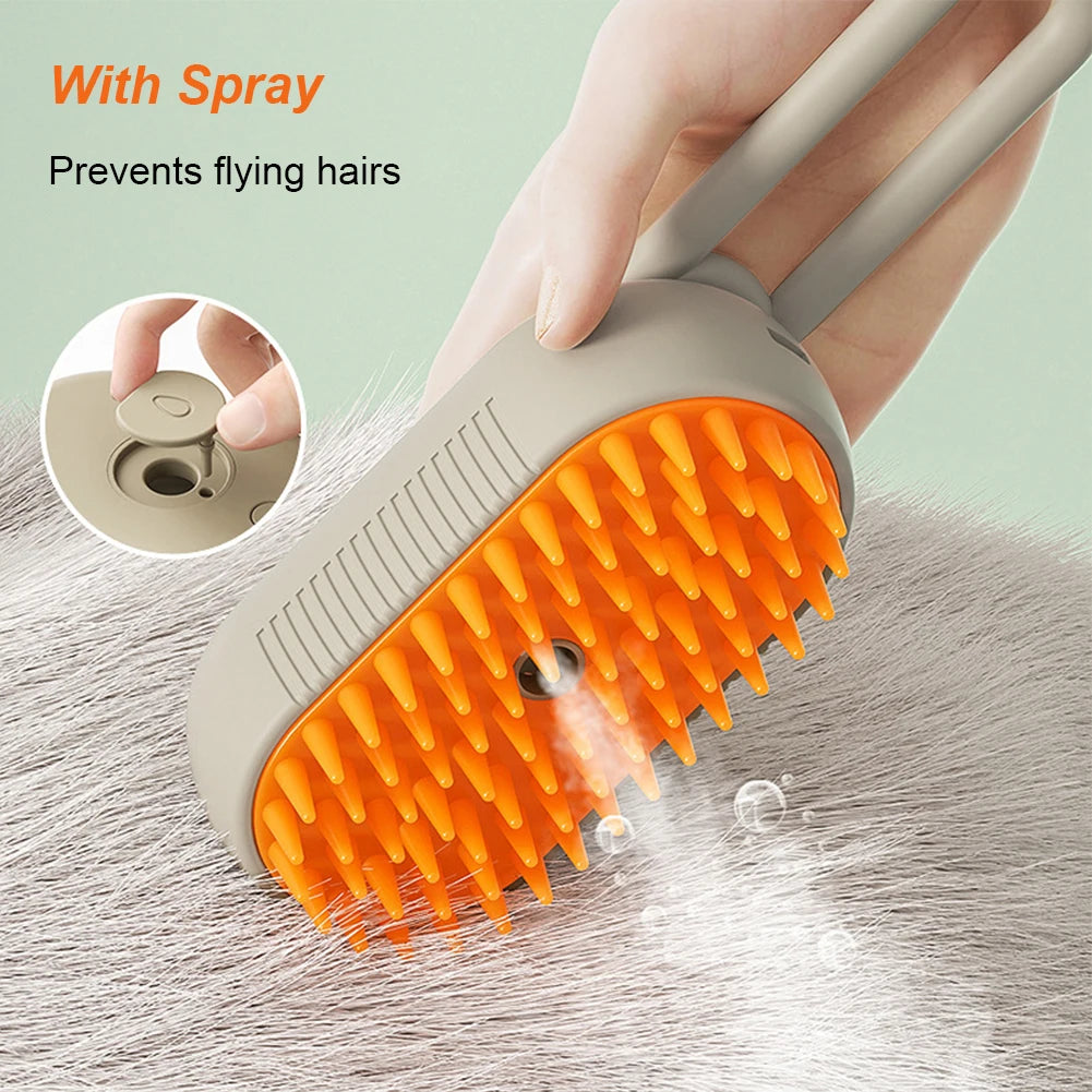 Cat Steam Brush  /  Steamy Dog Brush  /  3 in 1 Electric Spray Cat Hair Brushes  /  USB Rechargeable  /  Dog Grooming Massage Comb  /  for Pet Hairs