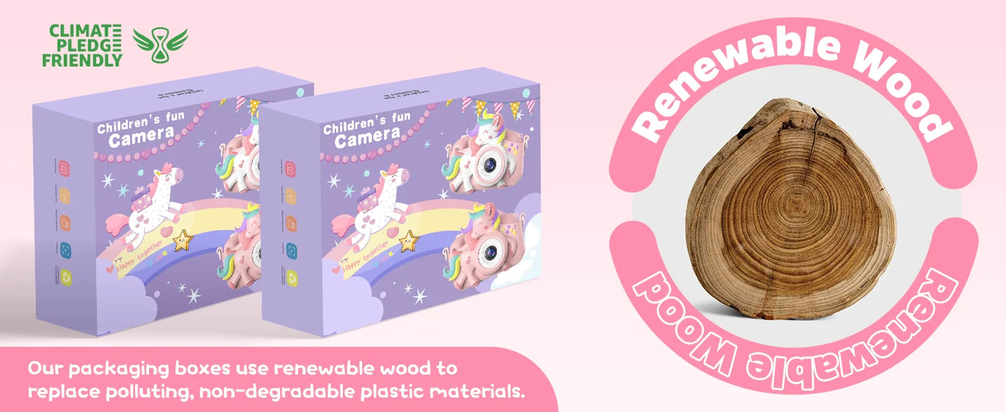 2.0" Kid's Camera 20MP 1080P HD  / Toddle Selfie Camera / Cute Cartoon Digital Camera Toy / 32GB Card  /  Rechargeable /  Gift For Girls & Boys