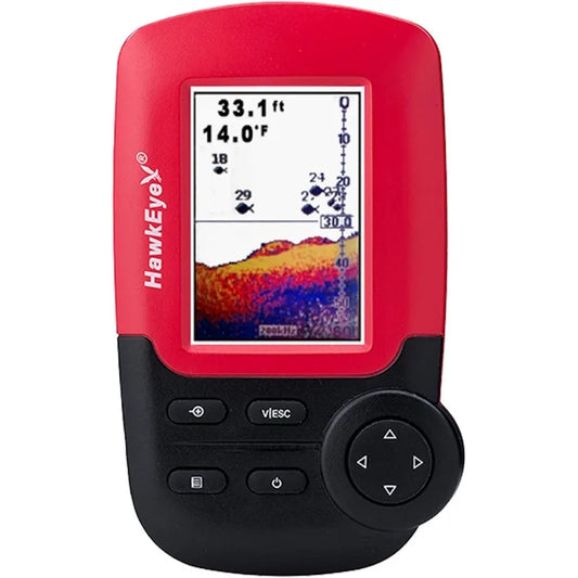 Fish Finder with HD Color Virtuview Display /   Black/Red  /  2" H x 1.6" W Screen Size
