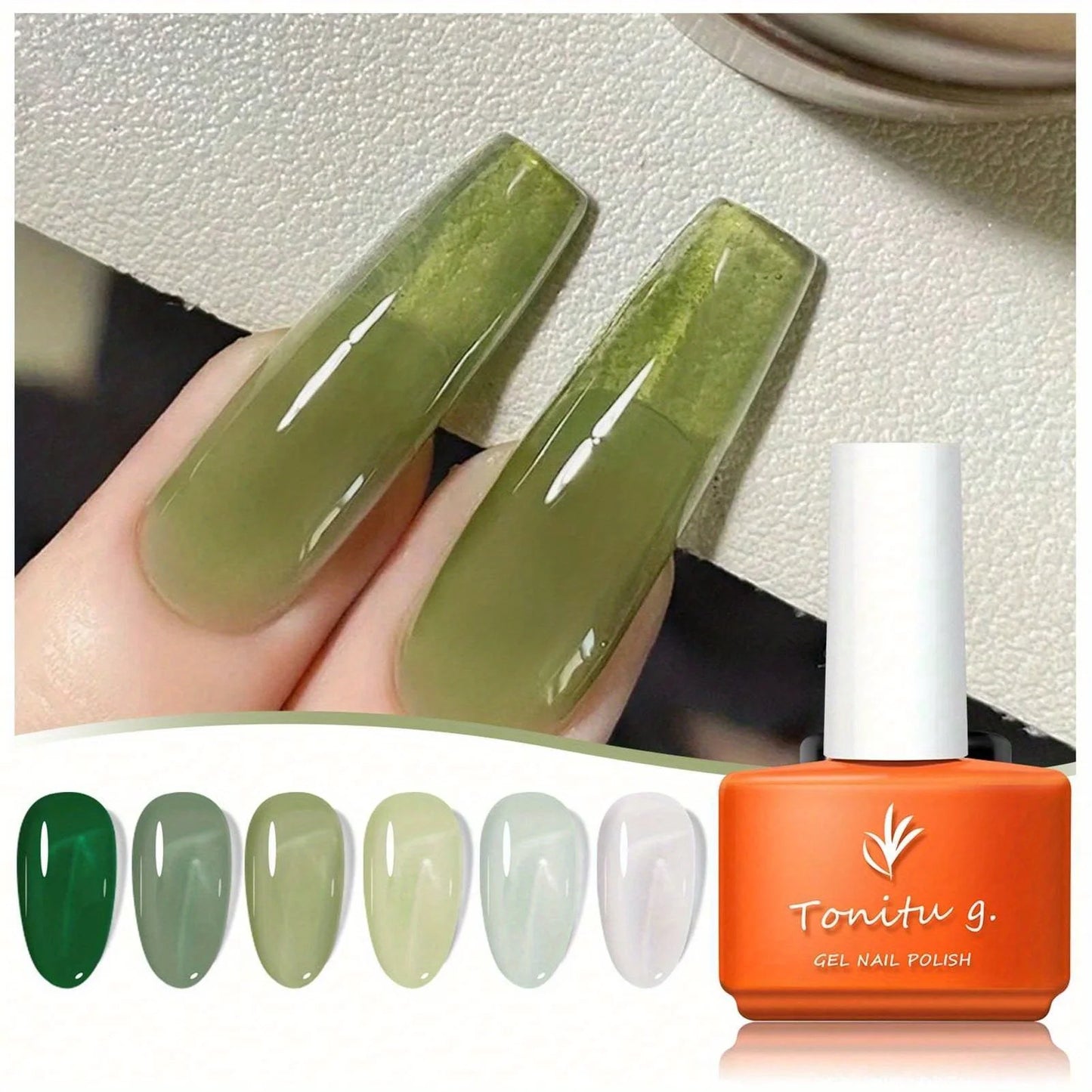 6 Color Jelly Gel Nail Polish Set   /  7ml, Semi-Permanent  /  Sheer /  Translucent /  Soak Off /  UV/LED Gel /  Home /  Salon  /  Nail Art Design