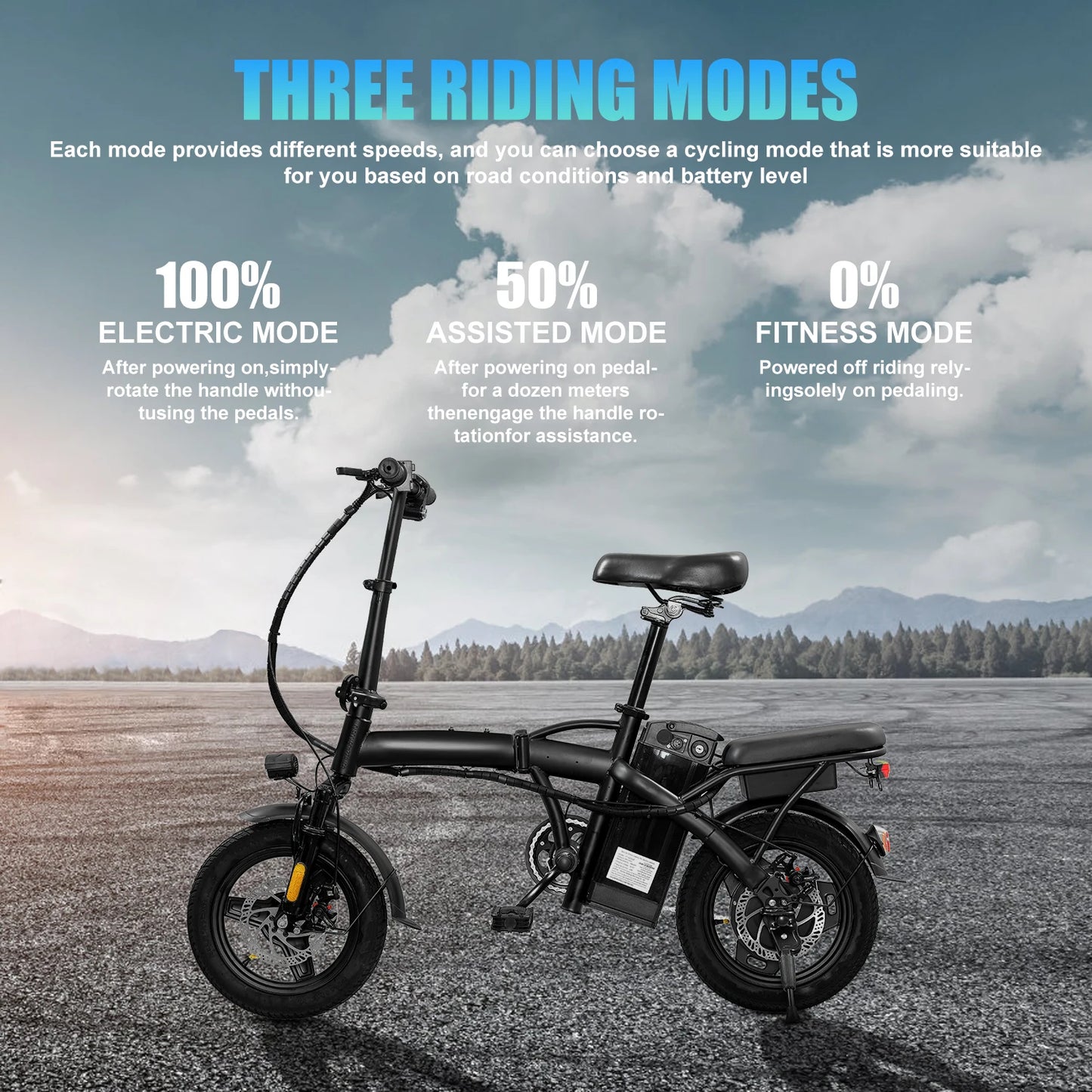 Electric Bike with Basket /  48V 400W Folding Ebike  /  4 inch Road Tire /  Carbon Steel /  Lightweight  /  Foldable  /  Adult /  Brushless