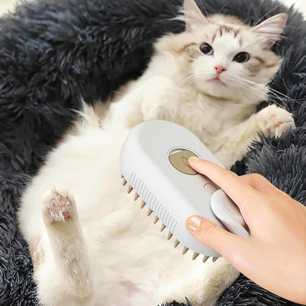 Cat Steam Brush  /  Steamy Dog Brush  /  3 in 1 Electric Spray Cat Hair Brushes  /  USB Rechargeable  /  Dog Grooming Massage Comb  /  for Pet Hairs