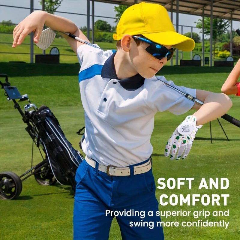 Golf Gloves /  Kids /  Youth /   All Weather /  Soft /  Left or Right Hand /  Rain Grip / Breathable  / 1 Pair /  Wear-Resistant  /  Non Slip