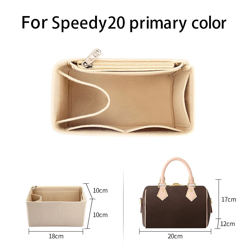 WUTA Felt Insert Bag Organizer For LV Speedy 20 25 30 35 / Flap Handbag / Inner Bag Makeup Travel Purse Storage Tote Bag Accessories