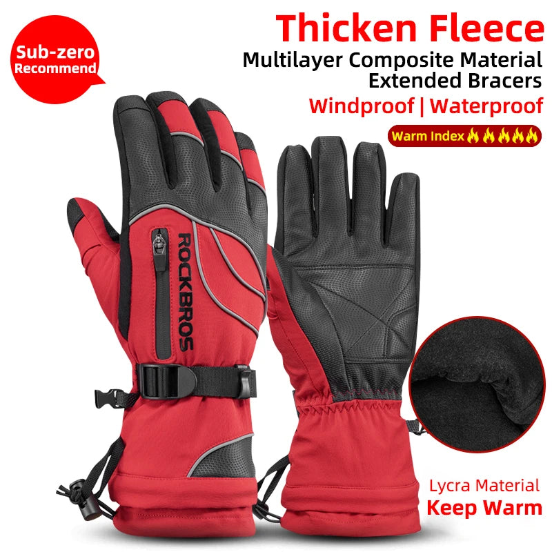 Winter Gloves / Motorcycle / Waterproof Fleece Thermal Gloves / Snowboard / Snowmobile Gloves / Unisex / Snow Cycling Gloves