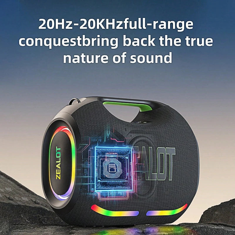 ZE21 250W Wireless Speaker / Outdoor / Portable /  Waterproof /  48000mAh Long Battery with RGB Color Lights / Up To 18 Hours Of Play Time