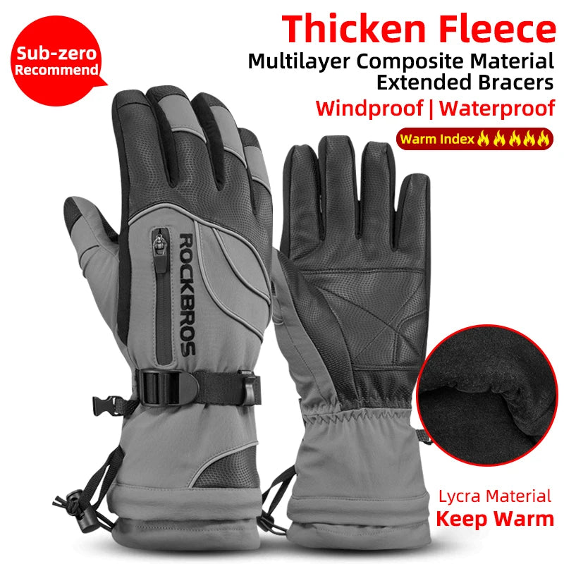Winter Gloves / Motorcycle / Waterproof Fleece Thermal Gloves / Snowboard / Snowmobile Gloves / Unisex / Snow Cycling Gloves