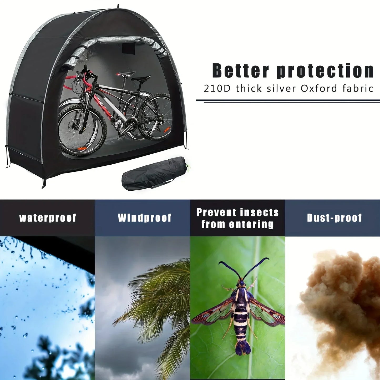 Outdoor Storage /  Bicycle /   Large Space /  Foldable Portable Outdoor Bike Tent /   Waterproof Foldable Bicycle Protective Gear