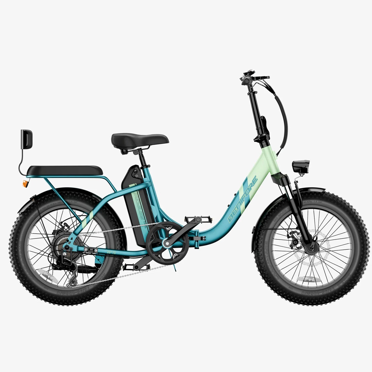 CM***C23 20"x3" Folding Electric Bike / Peak 1200W, 720Wh / Top 28 Mph, Max 65 Mile, Max Load 265Ibs / With Mini Sofa Back Seat