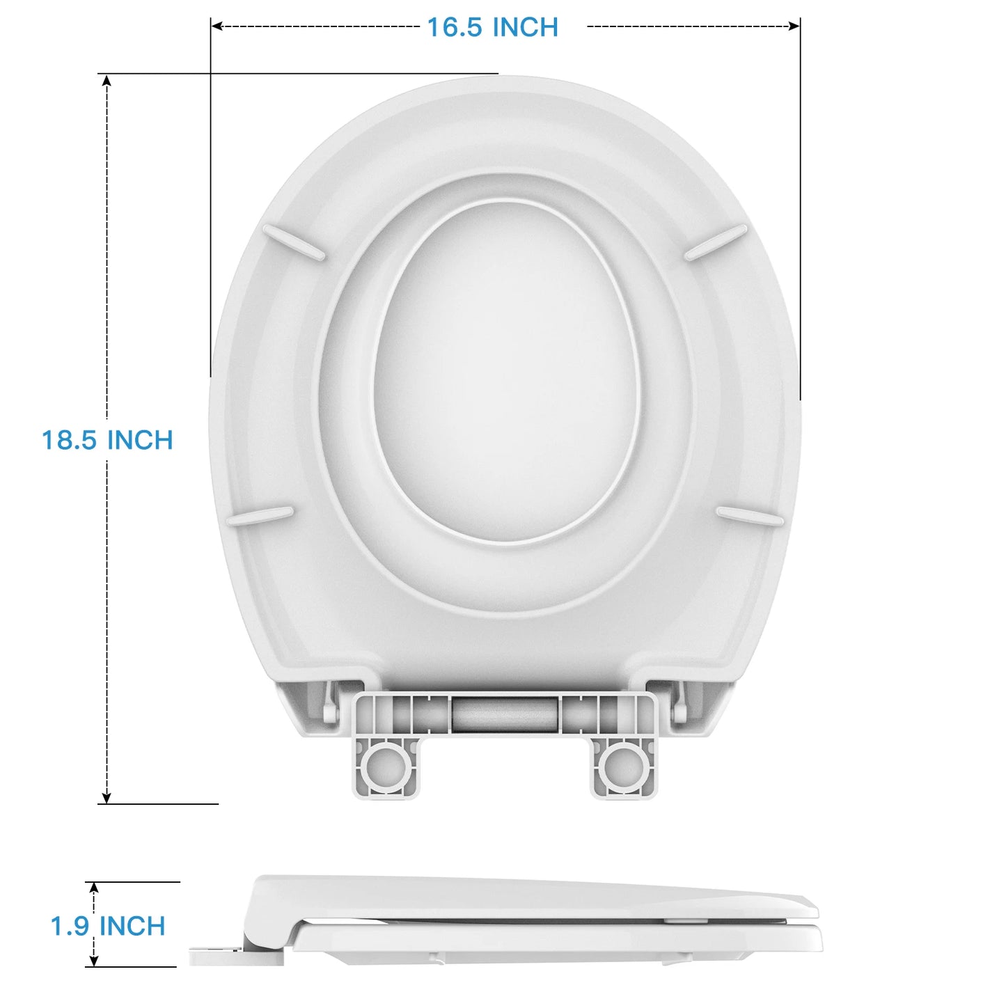 17" Toilet Seat with Built-in Potty Training Seat /  Kids Potty Training, /  2 in 1 Toddler Toilet Seat /  Innovative Toilet Seat Accommodates BOTH Toddlers & Adults