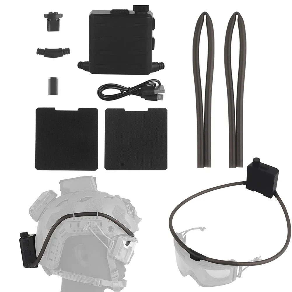 Strategic Goggles  /  Defogger  /  Adjustable Anti-Fog Pump  /  Lightweight  /  Cordless Goggles Defogging Fan for Glasses,  Ski Mask,  Clear Vision