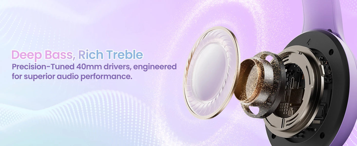 Kids Headphones Wired for School /  85/94dB Volume Limiter /  Foldable Stereo Sound Headset /  for Kids Learning, Tablet,  IPad,  PC