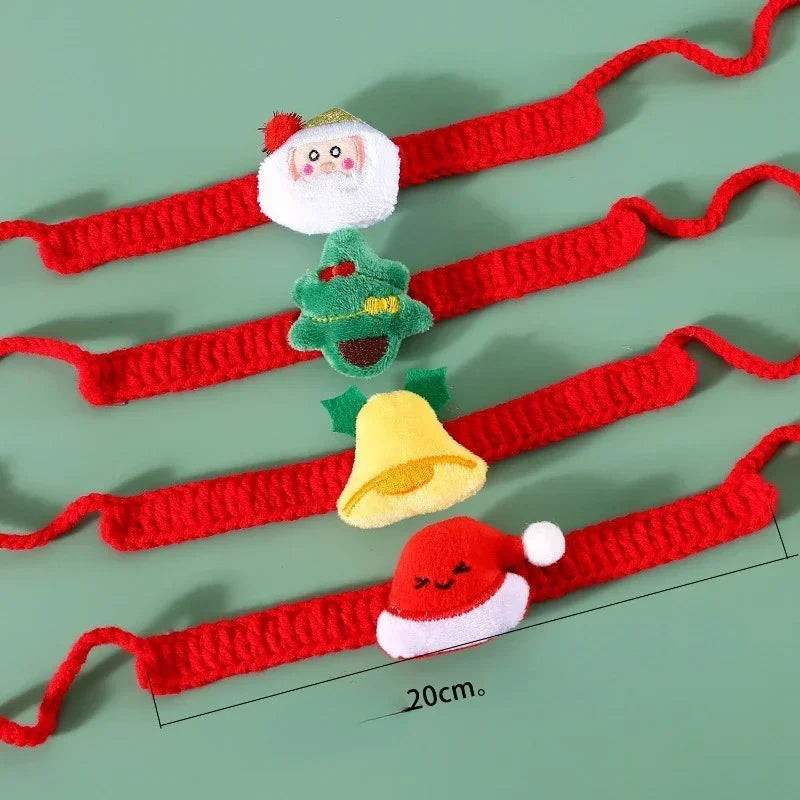 Cute Santa Claus Pattern Pet Bow and Bell Collar for Dogs and  Cats /  Accessories /  Holiday Christmas Dog Collar /  Pet Supplies
