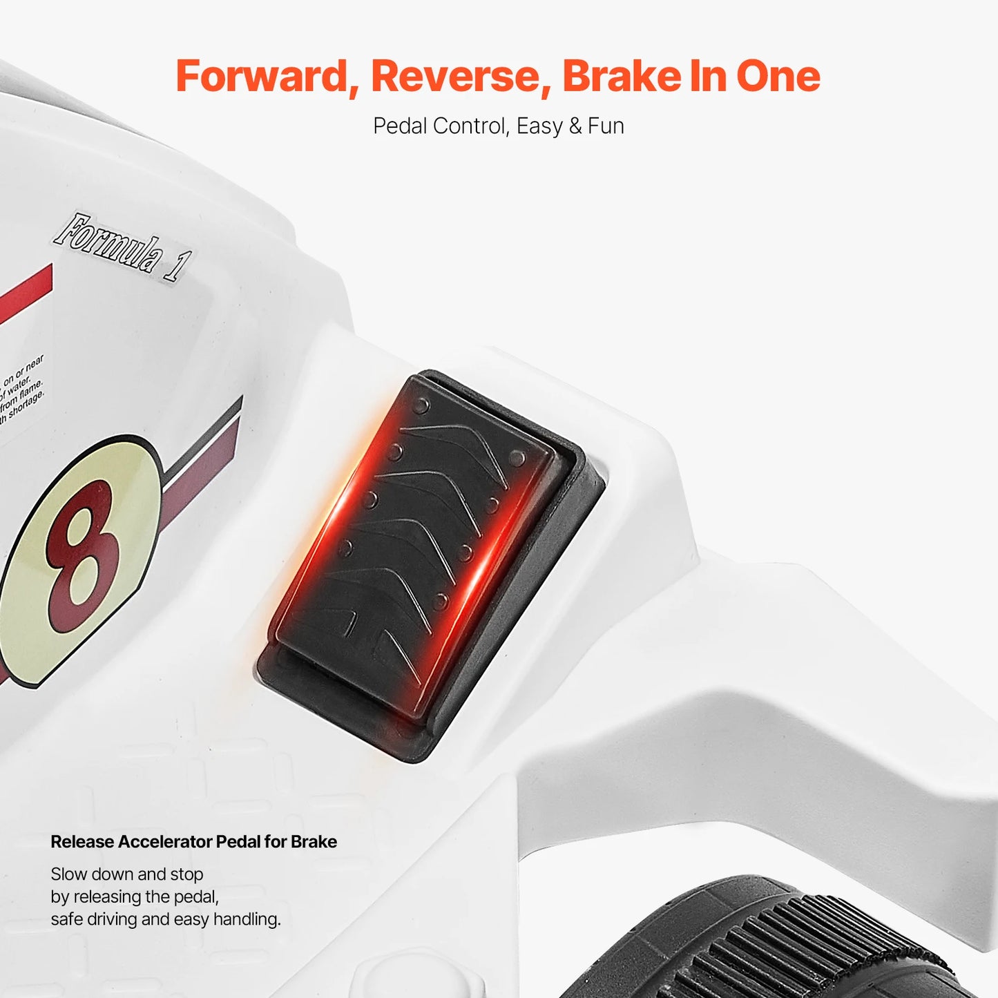 6V 4.5Ah Electric Pedal Go Kart  /  Portable  /  Outdoor Racing Toys  /  20000 RPM Motor with LED Headlight & Horn  /  Kids  /  Boys /  Girls  /  Gifts