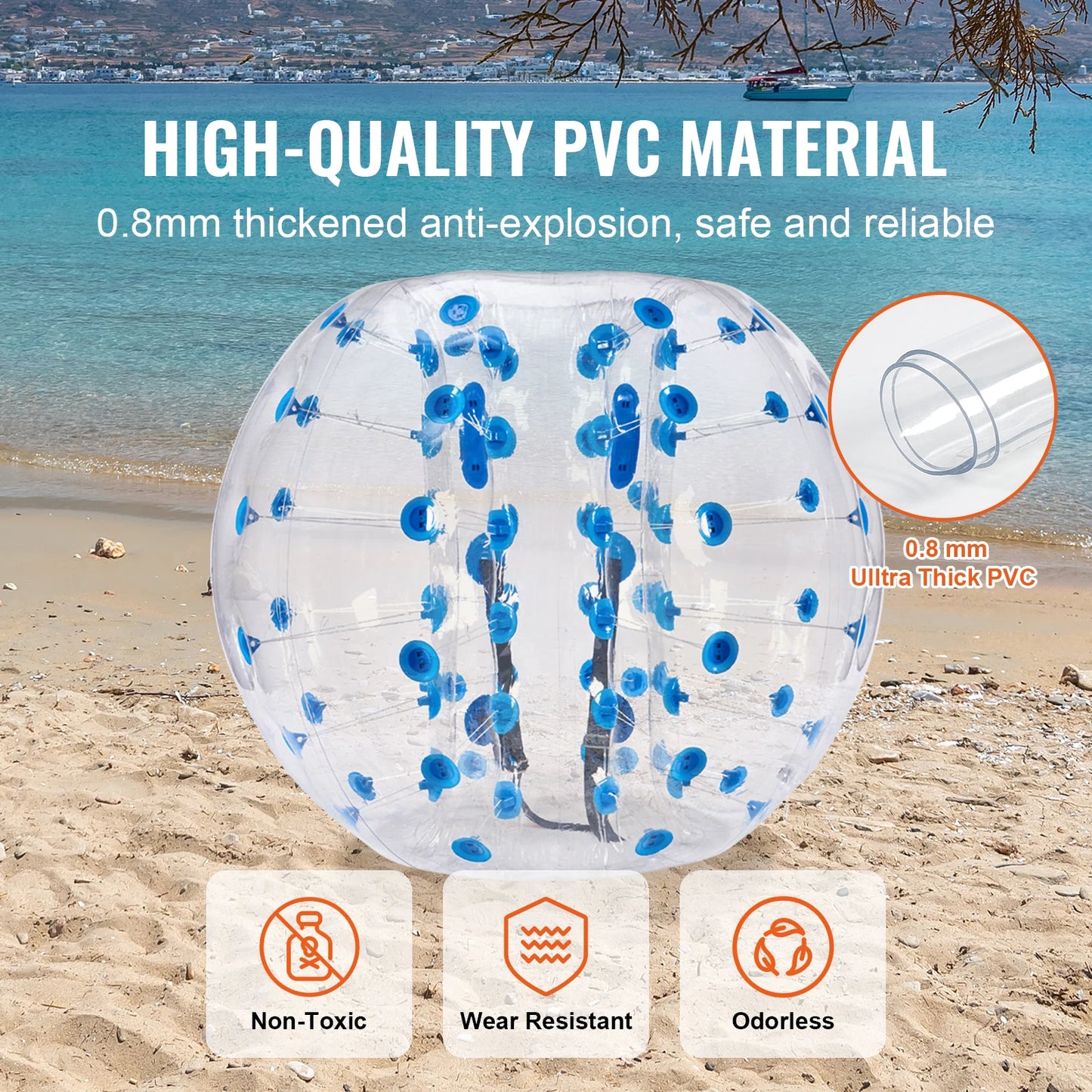 5FT/1.5M Inflatable Bumper Ball / Body Sumo Zorb Balls for Teen & Adult / 0.8mm Thick PVC / Human Hamster Bubble Balls