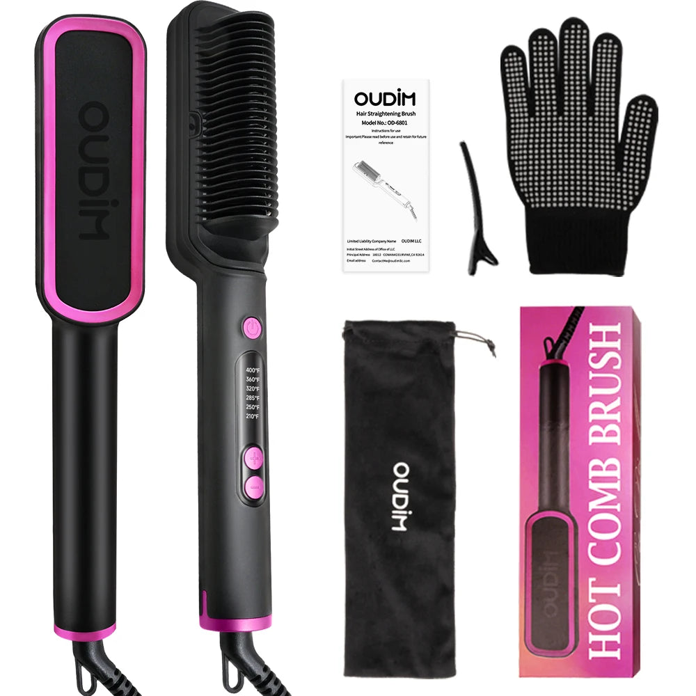 Hair Straightening Comb /  Hot Comb Brush  /    6-Levels Heat Temperature Control