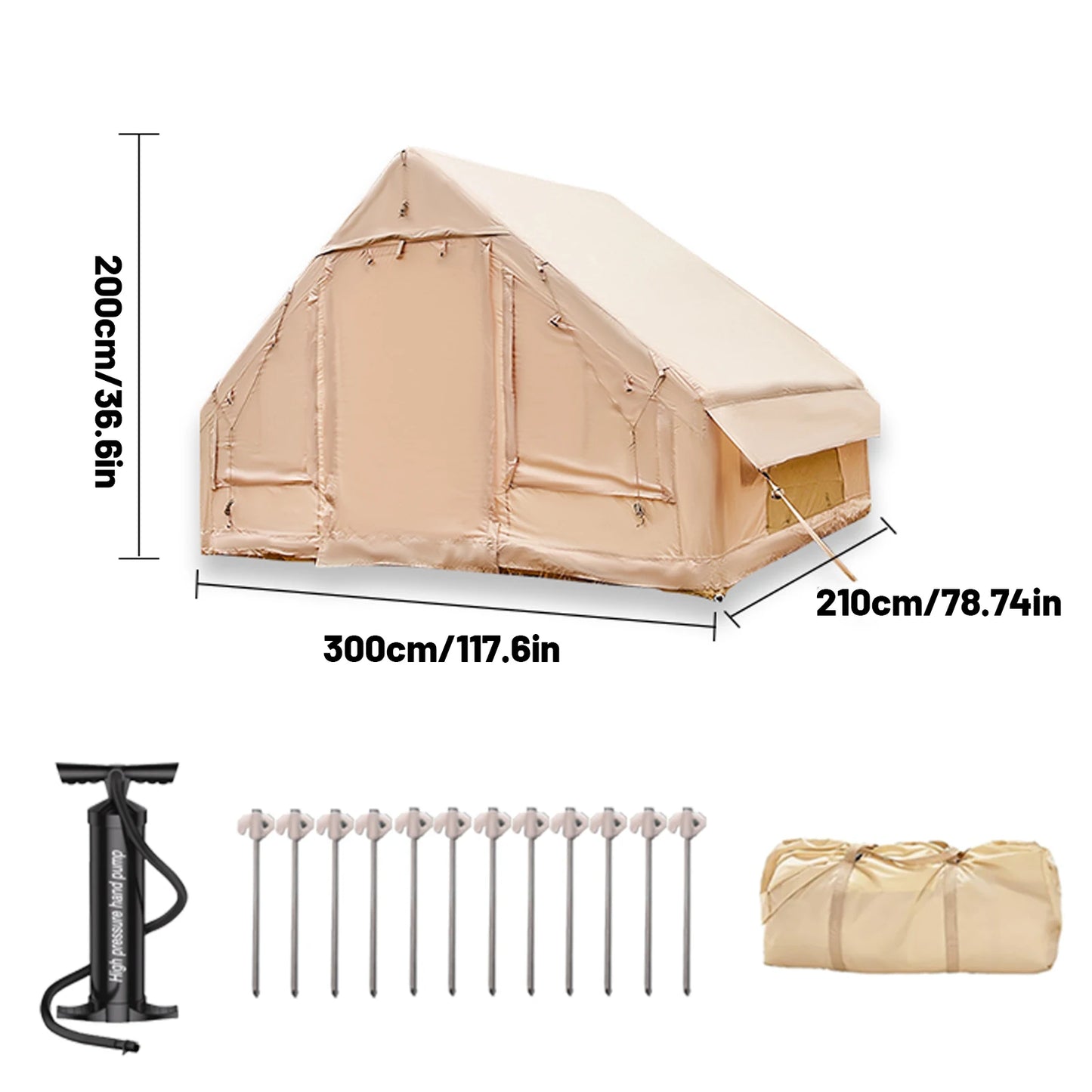 Inflatable Camping Tent / Easy Setup / Waterproof & Windproof / Outdoor Self-Supporting Blow up Tent / Portable