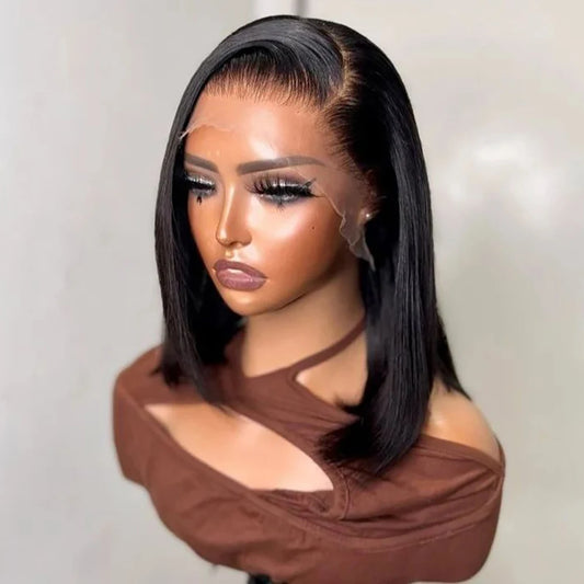 Bob Wig  /  Human Hair  /  13x4 Frontal Lace Wigs for Black Women  /  HD Bob Lace Front Wigs /  Human Hair / Glue less Wigs  /  Pre Plucked Wig