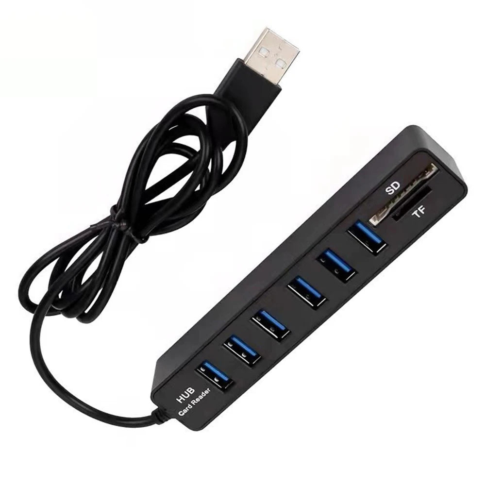 CM***Hub Multi Splitter Port / High Speed Transmission / USB 6 Port Memory TF Docking Station Plug and Play for Mobile Hard Drive