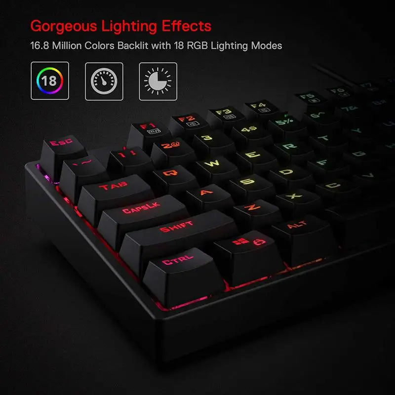 K582 SURARA RGB LED Backlit Mechanical Gaming Keyboard with 104 Keys / Linear and Quiet-Red Switches