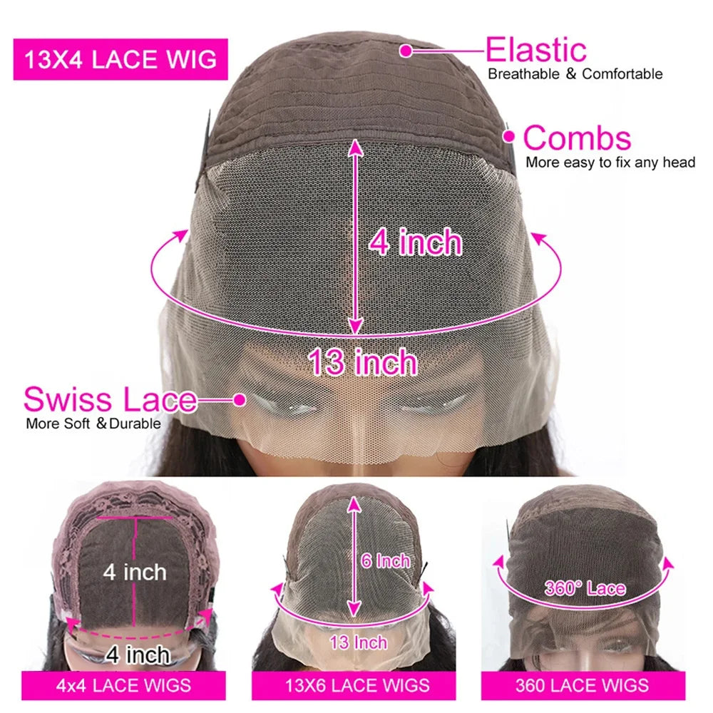 **30 Inch Chocolate Brown Body Wave 13x4 HD Lace Front Human Hair Wig / Pre Plucked Brown Transparent Lace Frontal Wigs For Women