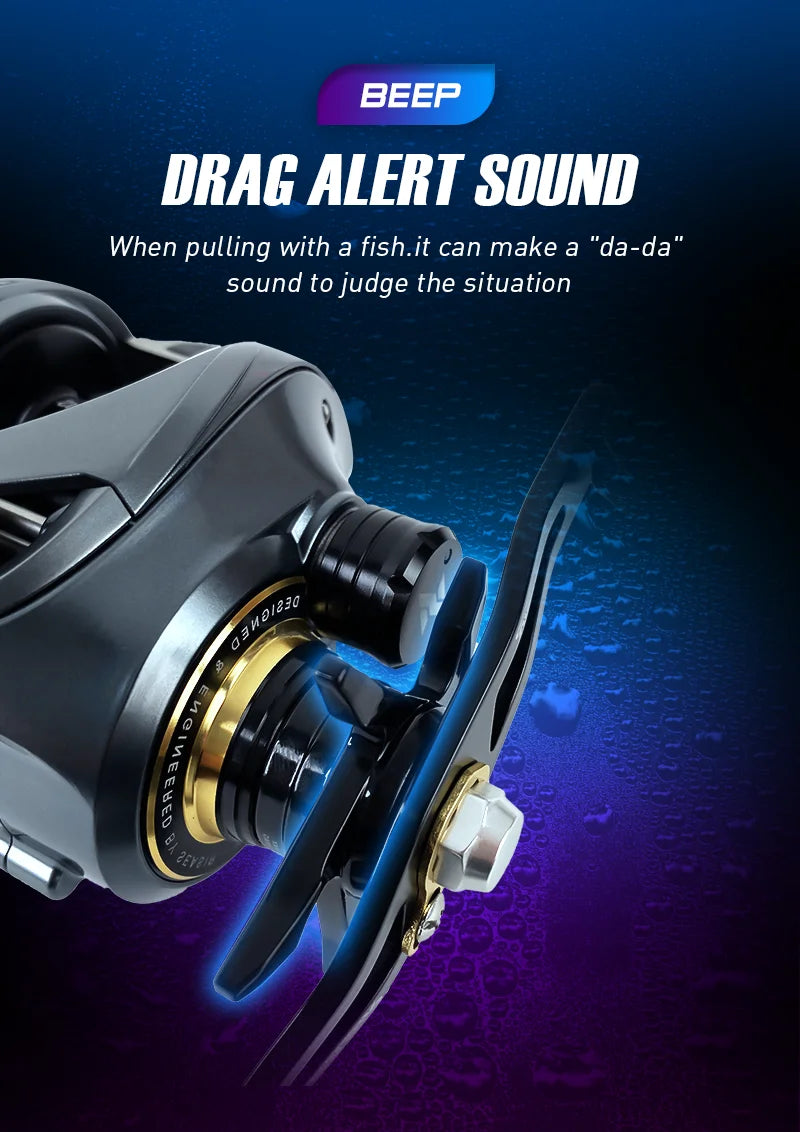 Baitcasting Reel  /  7.3:1 HS Gear Ratio  /  Aluminum Double Spool  /  Carbon Grip /  Metal BFS Micro Fresh Seawater Fishing Coil