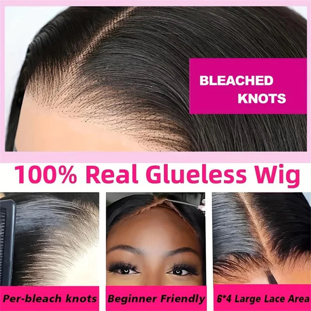 Straight Lace Frontal Human Hair / Brazilian / 100% Short Bob Wig For Women / 220% Straight Lace Front Bob Wigs ﻿\