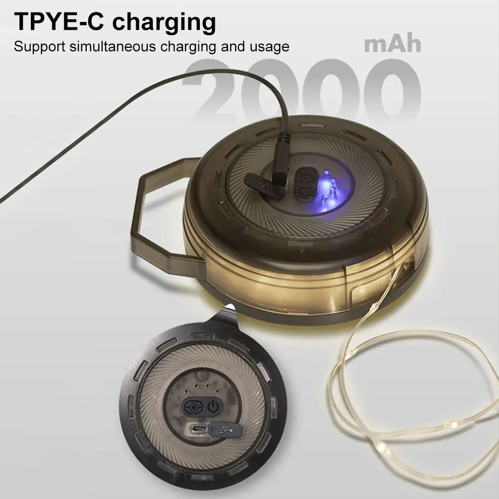 10M Canopy Light Strip  /  Hand Crank  /  Storage  /  Decorative Atmosphere Light  /  Waterproof Portable Camping Lamp  /  Garden  / Backyard /  Home Party Decor