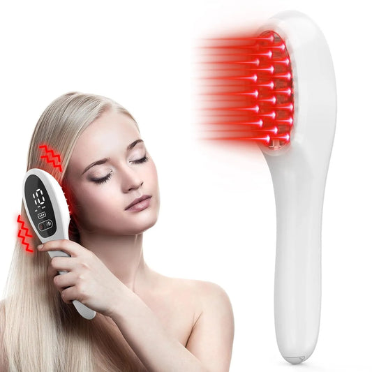 Electric Laser Hair Growth Comb  /  Anti Hair Loss /  Therapy Comb / Infrared  /  650nm 470nm LED Red Light /  Vibration Massage /  Hair Care Brush  /  Portable