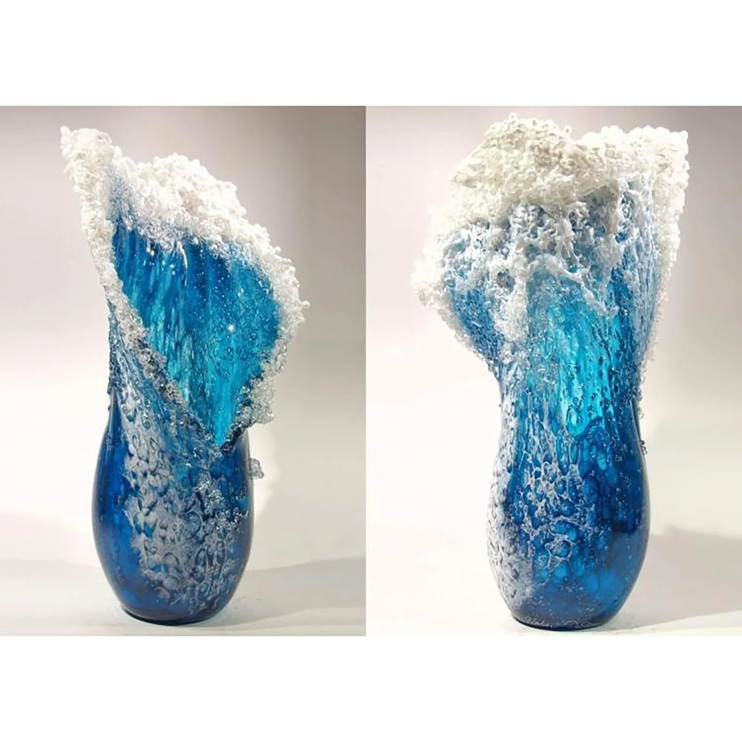 Sea Wave Vase / Wavy Vase  / Resin  / Blue Wavy Vase  /  For Office  / Living Room  / Decorations  / Decor