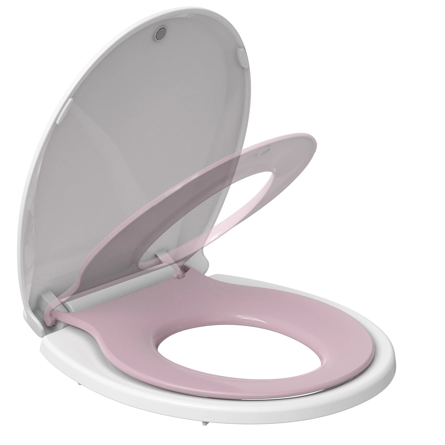 17" Toilet Seat with Built-in Potty Training Seat /  Kids Potty Training, /  2 in 1 Toddler Toilet Seat /  Innovative Toilet Seat Accommodates BOTH Toddlers & Adults