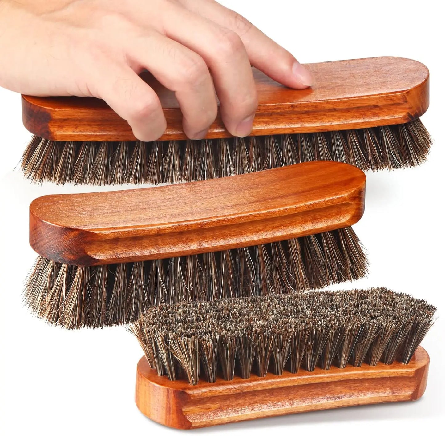 Horsehair Shoe Shine Brush Set  / Polishing Applicator /  Cleaning /  Leather Shoes /  Boot Care /  Brush /  Suede Cleaning Brush