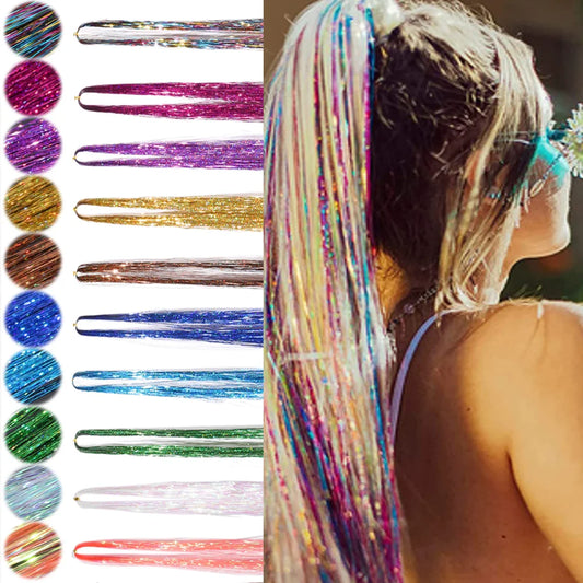 1PC Glitter /  Tinsel / Shiny Fairy Hair /  Sparkling Tinsel  /  Tinsel Hair Extensions /  Women /  Girls /  Hair Accessories /  Cosplay Party /  Costume / Dress -up Play