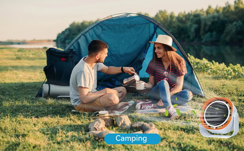 Portable Clip Fan /  Desktop Fan / Touch Screen 360° Adjustable /  3600mAh  / Rechargeable Strong Clamp Fan  / for Home/Office/Travel/Camping