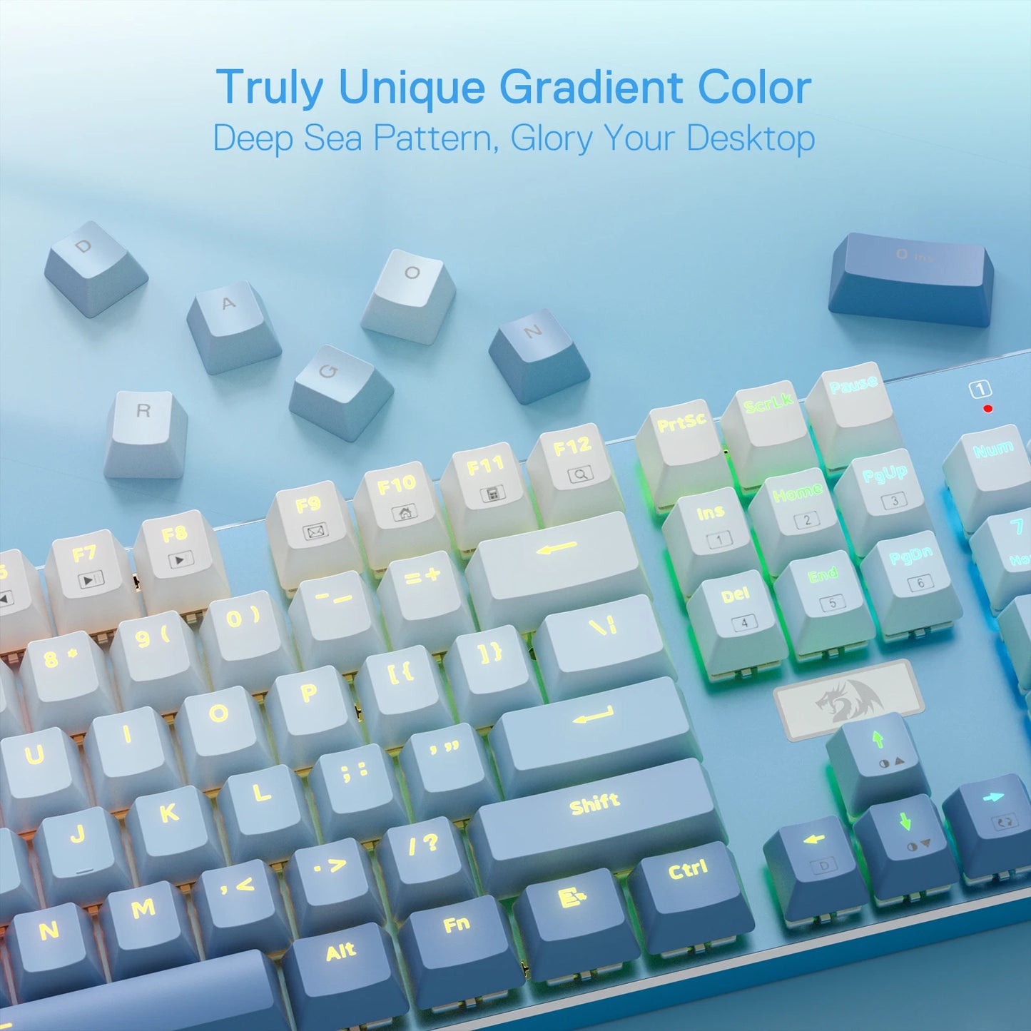 LED Backlite Wired Mechanical Gaming Keyboard / Aluminum Base / 104 Keys / Hot-Swap Linear Quiet Red Switch