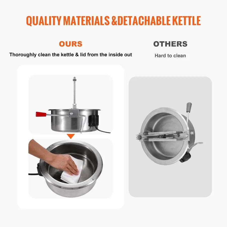 **Popcorn Popper Machine / Countertop Popcorn Maker / 1615W 16 Red