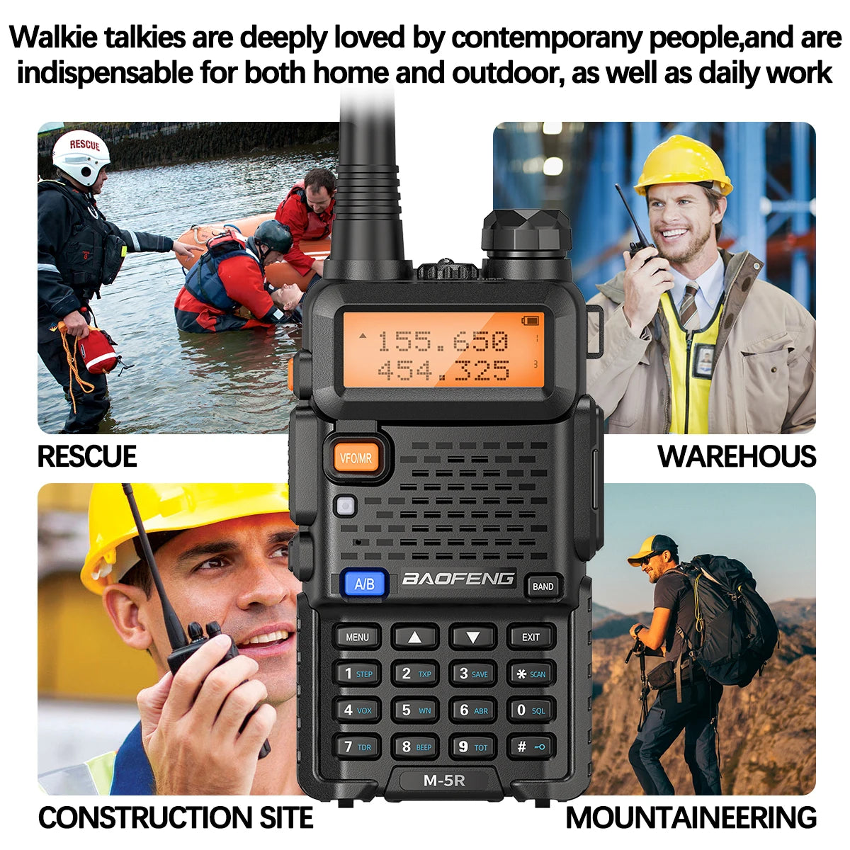 8W Walkie Talkie Multi Band w/Flashlight / Type-C / Wireless / Copy Frequency AM / Long Range For UV-5R / Two Way Radio