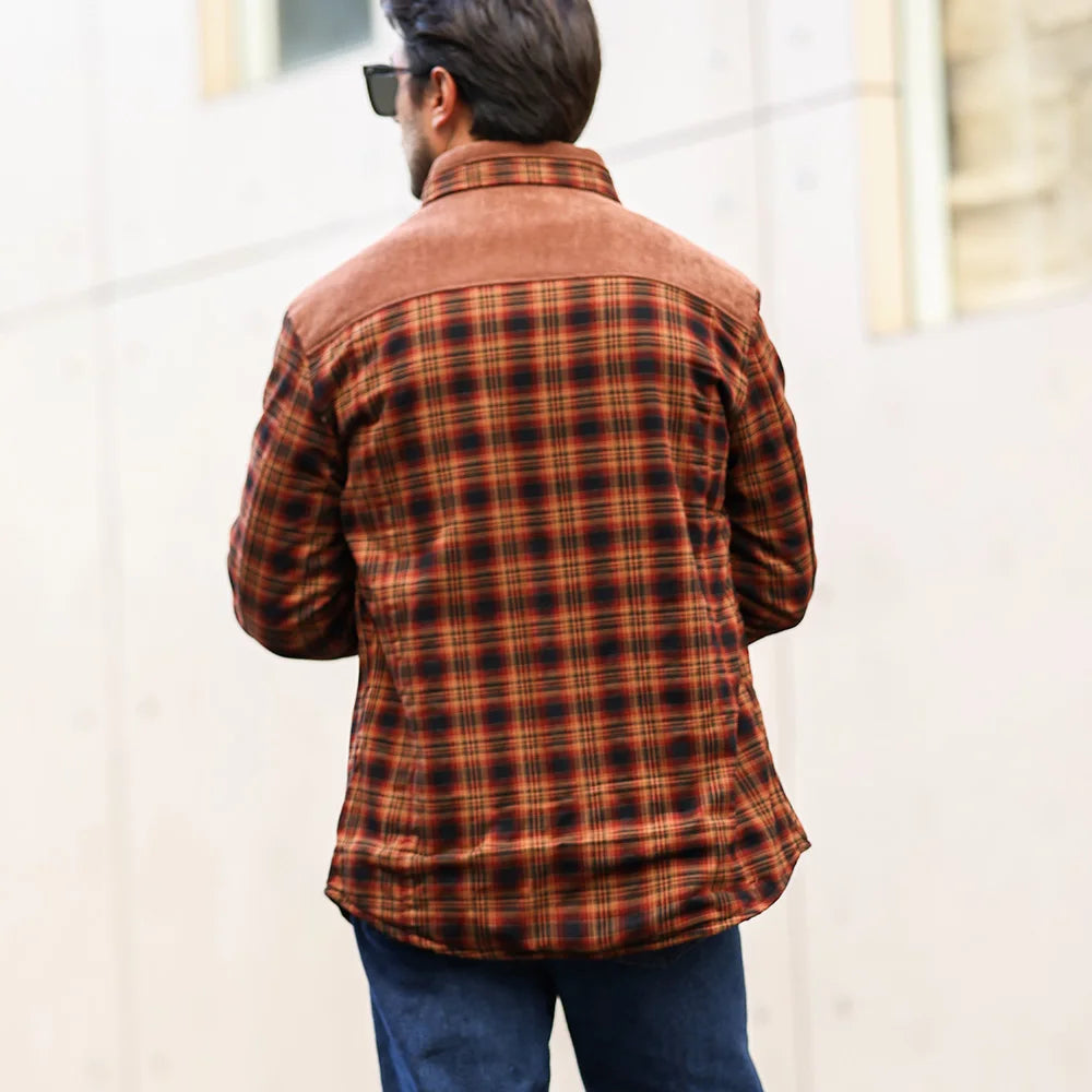 **Men's Jackets / Winter / Windproof / Warm / Casual / Bomber Coat / Plaid Sherpa Lined Flannel Outdoor Classic Jacket / Men