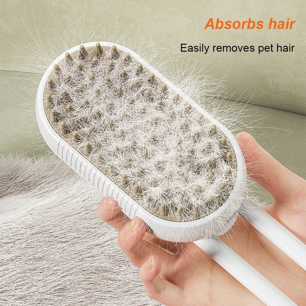 Cat Steam Brush  /  Steamy Dog Brush  /  3 in 1 Electric Spray Cat Hair Brushes  /  USB Rechargeable  /  Dog Grooming Massage Comb  /  for Pet Hairs