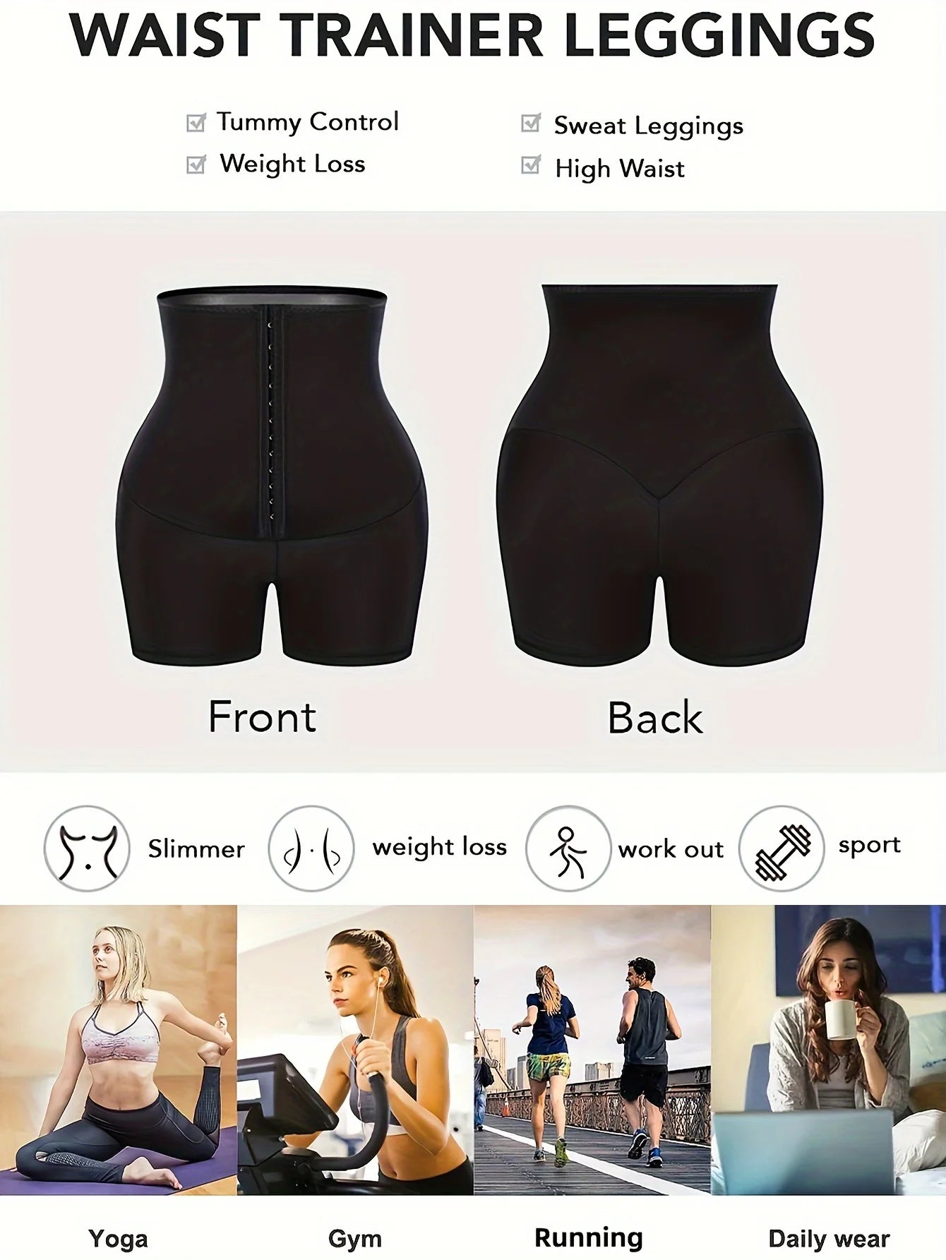 **Sauna Sweat Shapewear / Shorts / Pants / Thigh Workout Suit / Waist Trainer / Weight Loss Sweatsuit / Exercise Fitness Women